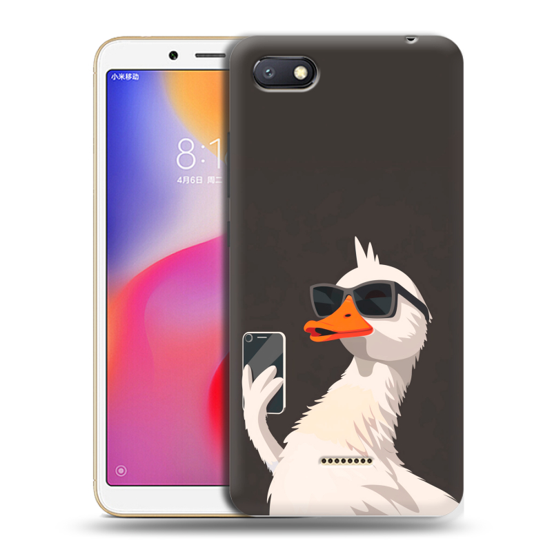 Пластиковый чехол на Xiaomi RedMi 6A с принтом утка в очках Пластиковый чехол на Xiaomi RedMi 6A с принтом утка в очках