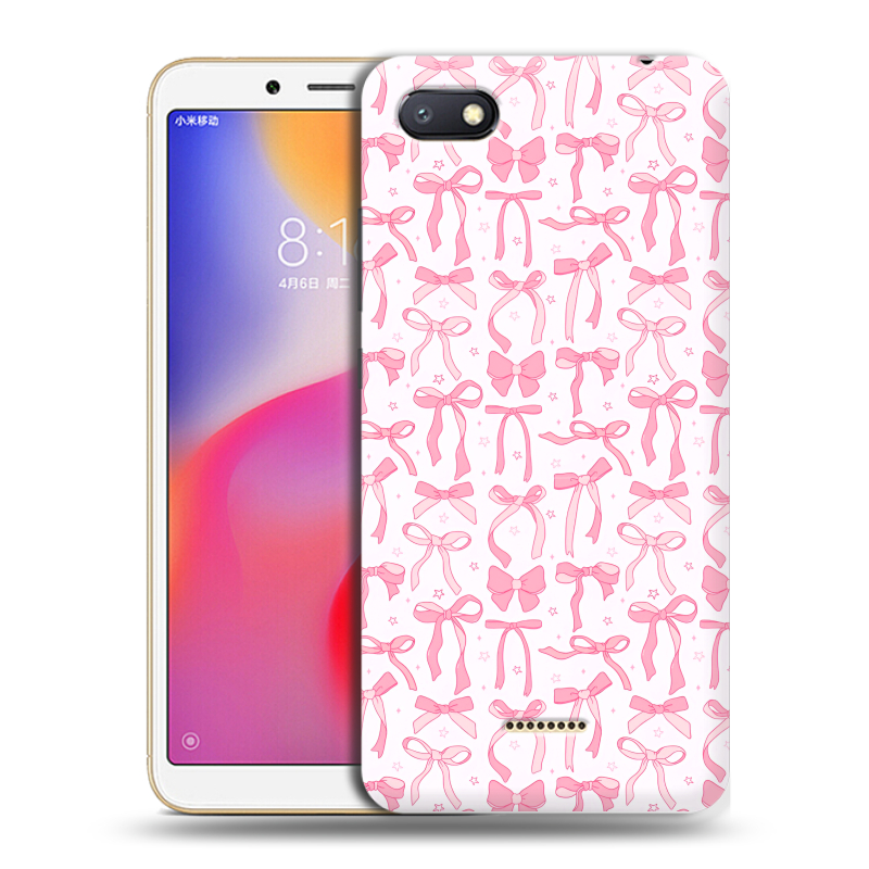 Пластиковый чехол на Xiaomi RedMi 6A с принтом Розовые бантики Пластиковый чехол на Xiaomi RedMi 6A с принтом Розовые бантики