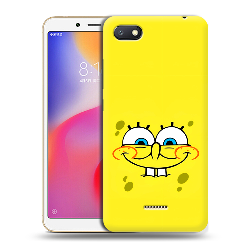 Пластиковый чехол на Xiaomi RedMi 6A с принтом спанчбоб спанч боб Пластиковый чехол на Xiaomi RedMi 6A с принтом спанчбоб спанч боб