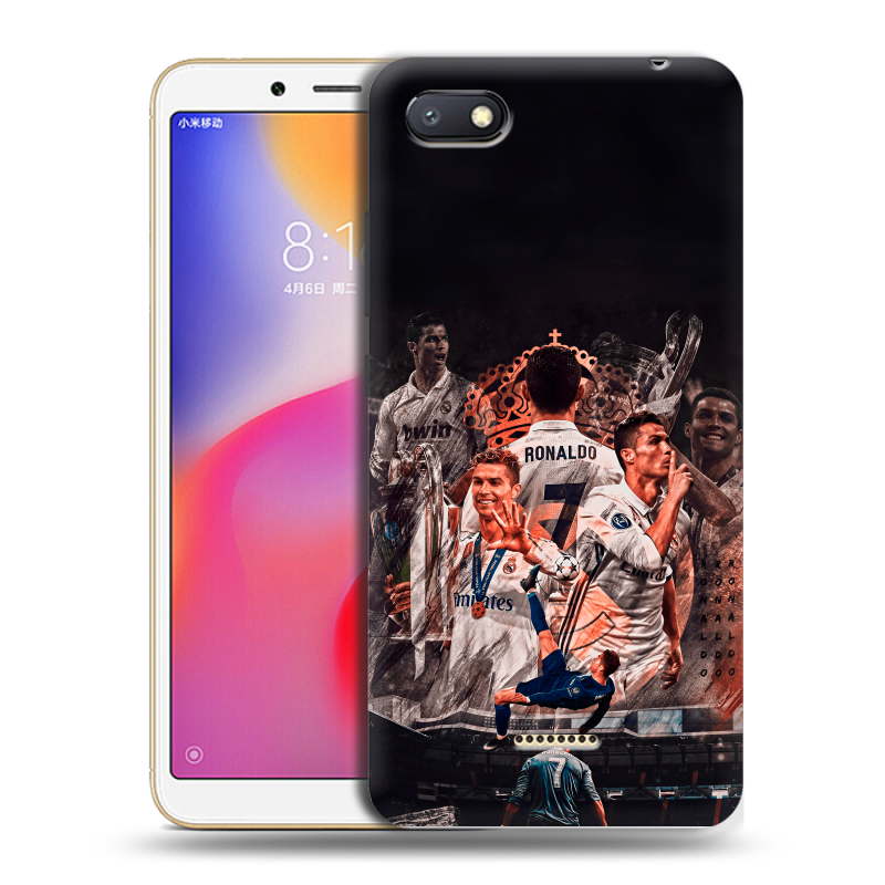 Силиконовый противоударный чехол на Xiaomi RedMi 6A с принтом Реал Роналдо Real Ronaldo Силиконовый противоударный чехол на Xiaomi RedMi 6A с принтом Реал Роналдо Real Ronaldo