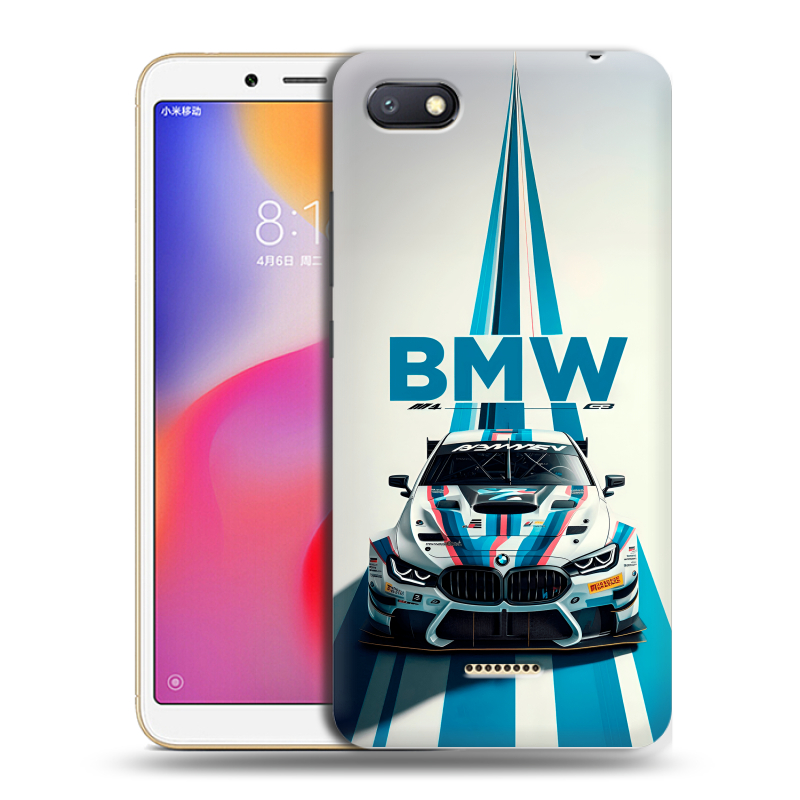 Силиконовый противоударный чехол на Xiaomi RedMi 6A с принтом БМВ BMW Силиконовый противоударный чехол на Xiaomi RedMi 6A с принтом БМВ BMW