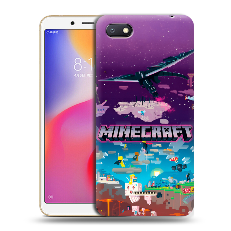Силиконовый противоударный чехол на Xiaomi RedMi 6A с принтом Майнкрафт Minecraft Силиконовый противоударный чехол на Xiaomi RedMi 6A с принтом Майнкрафт Minecraft