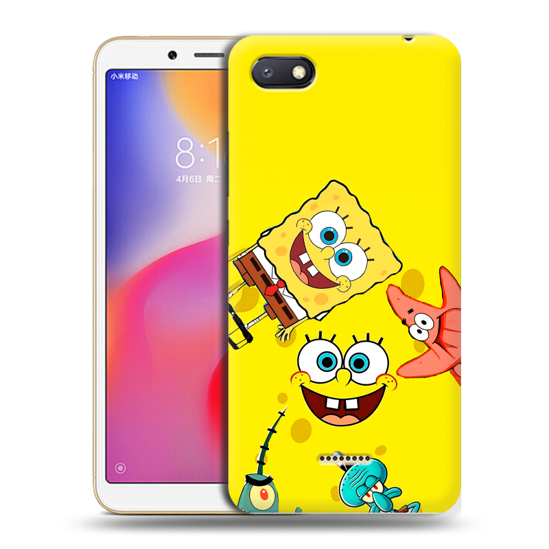 Пластиковый чехол на Xiaomi RedMi 6A с принтом Спанч боб Спанчбоб Пластиковый чехол на Xiaomi RedMi 6A с принтом Спанч боб Спанчбоб
