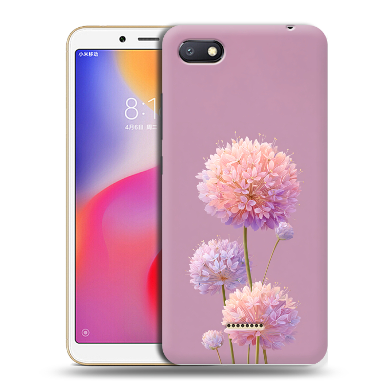 Силиконовый противоударный чехол на Xiaomi RedMi 6A с принтом Цветы Силиконовый противоударный чехол на Xiaomi RedMi 6A с принтом Цветы