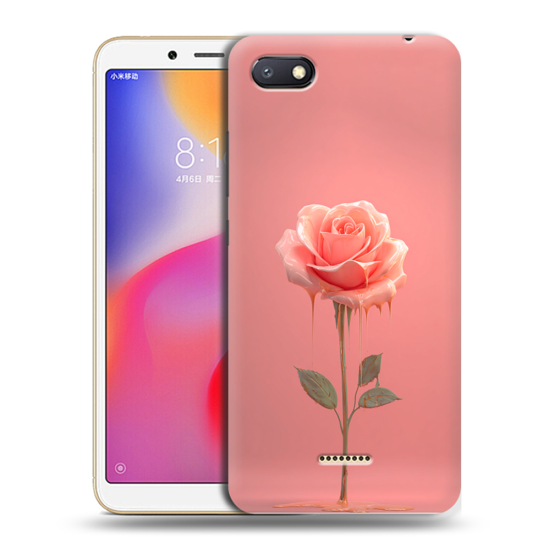 Силиконовый противоударный чехол на Xiaomi RedMi 6A с принтом Розовая роза Силиконовый противоударный чехол на Xiaomi RedMi 6A с принтом Розовая роза