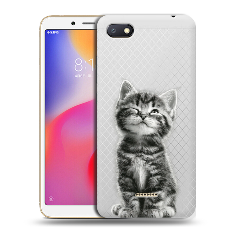 Силиконовый противоударный чехол на Xiaomi RedMi 6A с принтом Котенок Силиконовый противоударный чехол на Xiaomi RedMi 6A с принтом Котенок