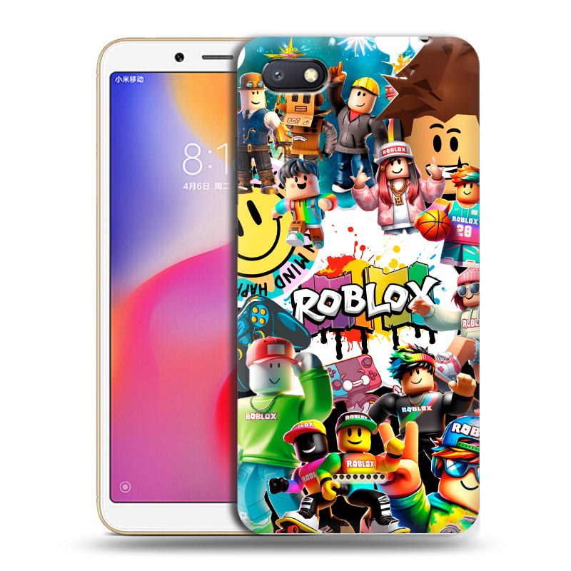 Силиконовый противоударный чехол на Xiaomi RedMi 6A с принтом Roblox Роблокс Силиконовый противоударный чехол на Xiaomi RedMi 6A с принтом Roblox Роблокс