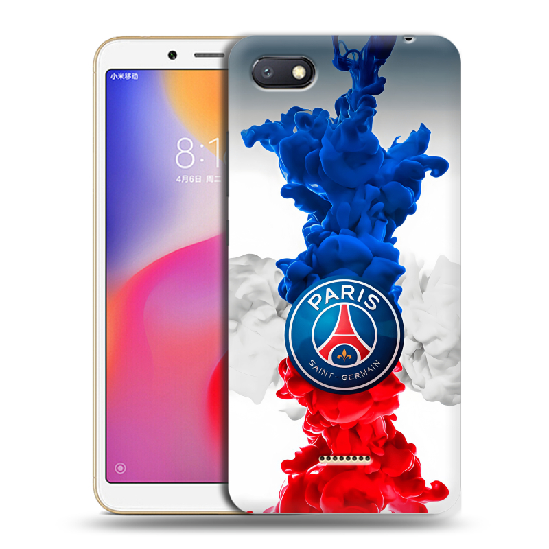 Силиконовый противоударный чехол на Xiaomi RedMi 6A с принтом PSG ПСЖ Силиконовый противоударный чехол на Xiaomi RedMi 6A с принтом PSG ПСЖ