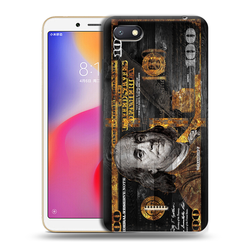 Силиконовый противоударный чехол на Xiaomi RedMi 6A с принтом Доллар деньги Силиконовый противоударный чехол на Xiaomi RedMi 6A с принтом Доллар деньги