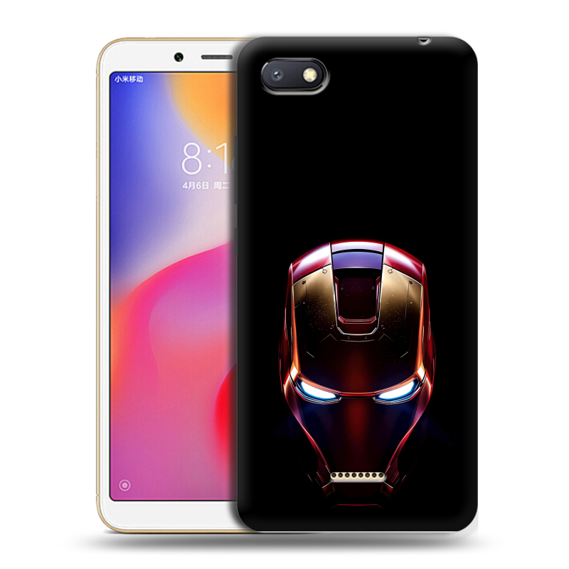 Силиконовый противоударный чехол на Xiaomi RedMi 6A с принтом IronMan Железный человек Силиконовый противоударный чехол на Xiaomi RedMi 6A с принтом IronMan Железный человек