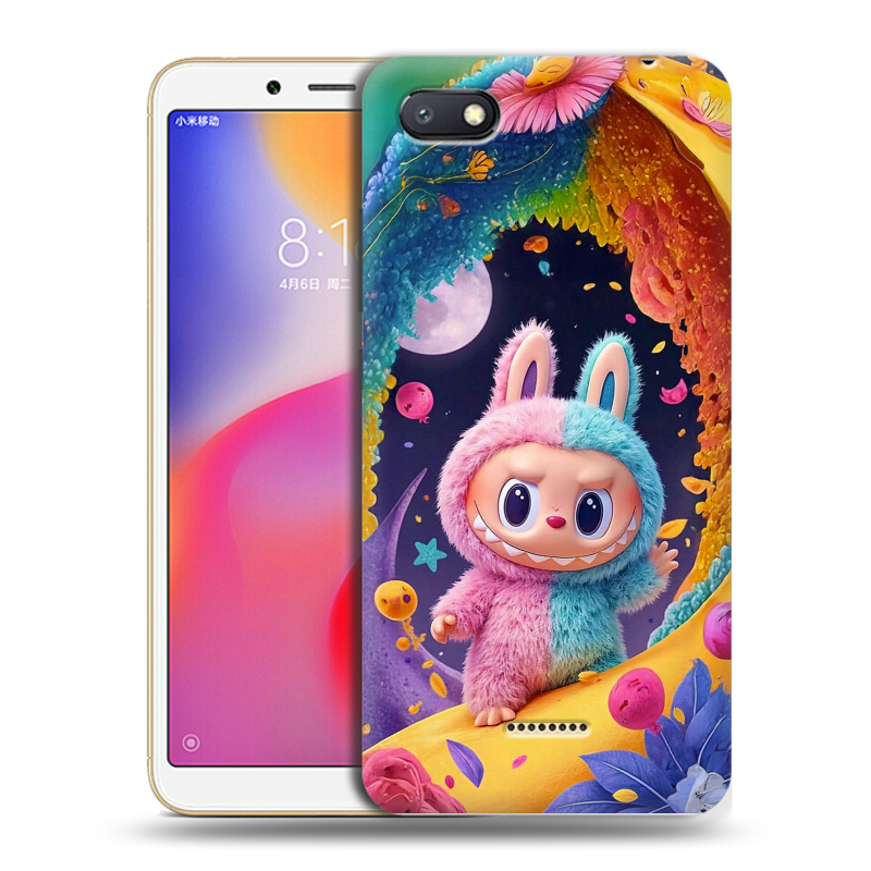 Силиконовый противоударный чехол на Xiaomi RedMi 6A с принтом Labubu Лабубу Силиконовый противоударный чехол на Xiaomi RedMi 6A с принтом Labubu Лабубу