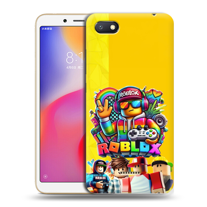 Силиконовый противоударный чехол на Xiaomi RedMi 6A с принтом Roblox Роблокс Силиконовый противоударный чехол на Xiaomi RedMi 6A с принтом Roblox Роблокс