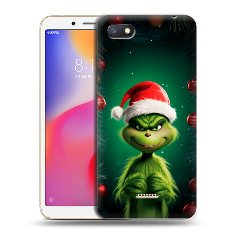 Пластиковый чехол на Xiaomi RedMi 6A с принтом Гринч Новый год Рождество Пластиковый чехол на Xiaomi RedMi 6A с принтом Гринч Новый год Рождество