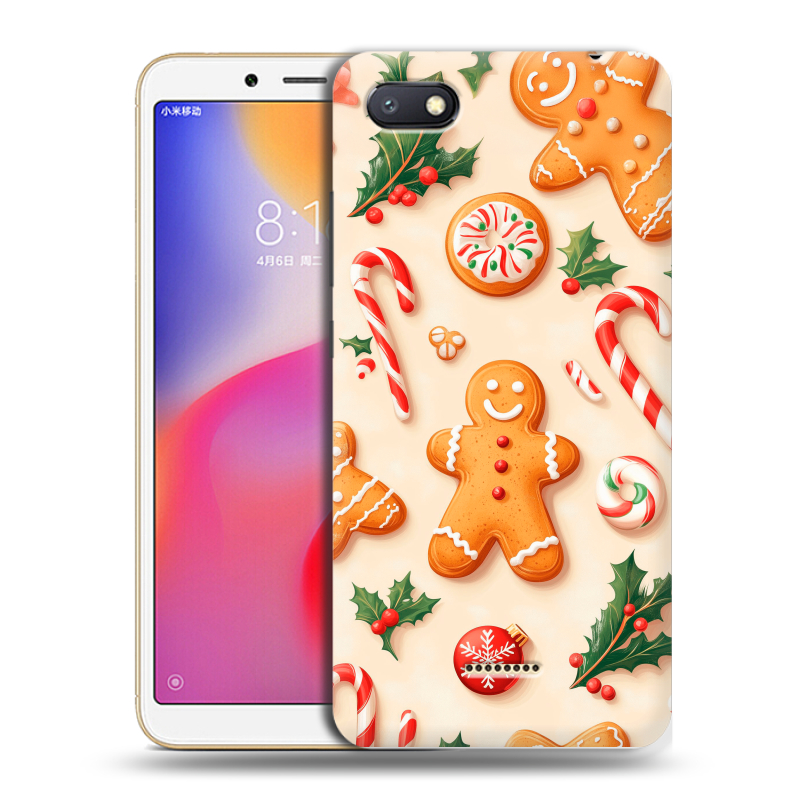 Силиконовый противоударный чехол на Xiaomi RedMi 6A с принтом Новый год Силиконовый противоударный чехол на Xiaomi RedMi 6A с принтом Новый год