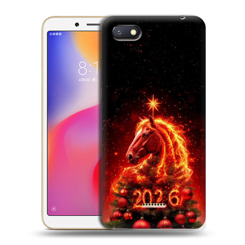 Пластиковый чехол на Xiaomi RedMi 6A с принтом Новый год Пластиковый чехол на Xiaomi RedMi 6A с принтом Новый год