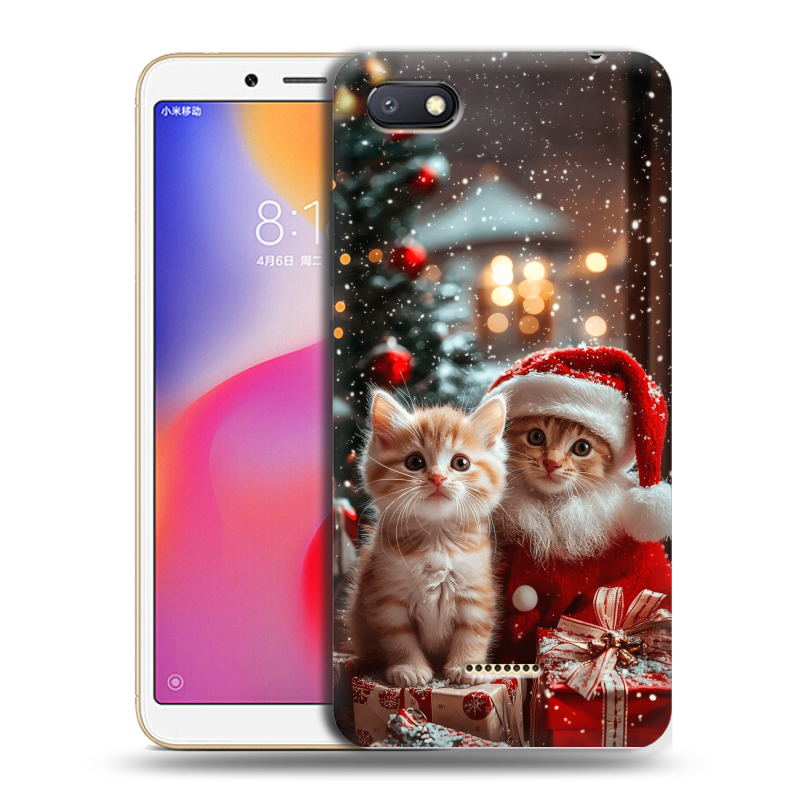 Силиконовый противоударный чехол на Xiaomi RedMi 6A с принтом Новый год Силиконовый противоударный чехол на Xiaomi RedMi 6A с принтом Новый год