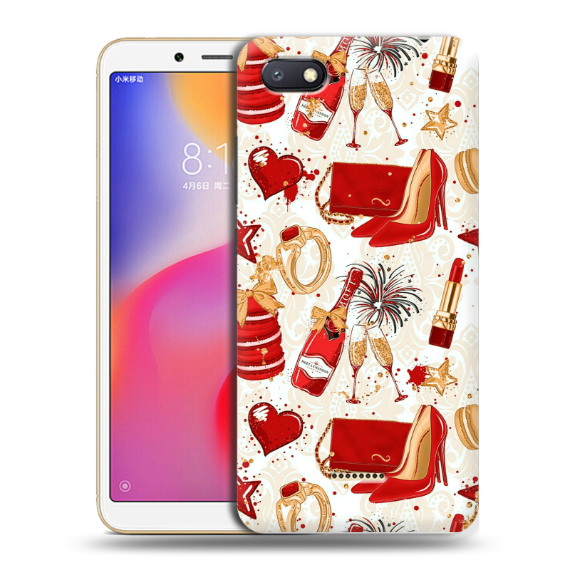 Силиконовый противоударный чехол на Xiaomi RedMi 6A с принтом Новый год Силиконовый противоударный чехол на Xiaomi RedMi 6A с принтом Новый год