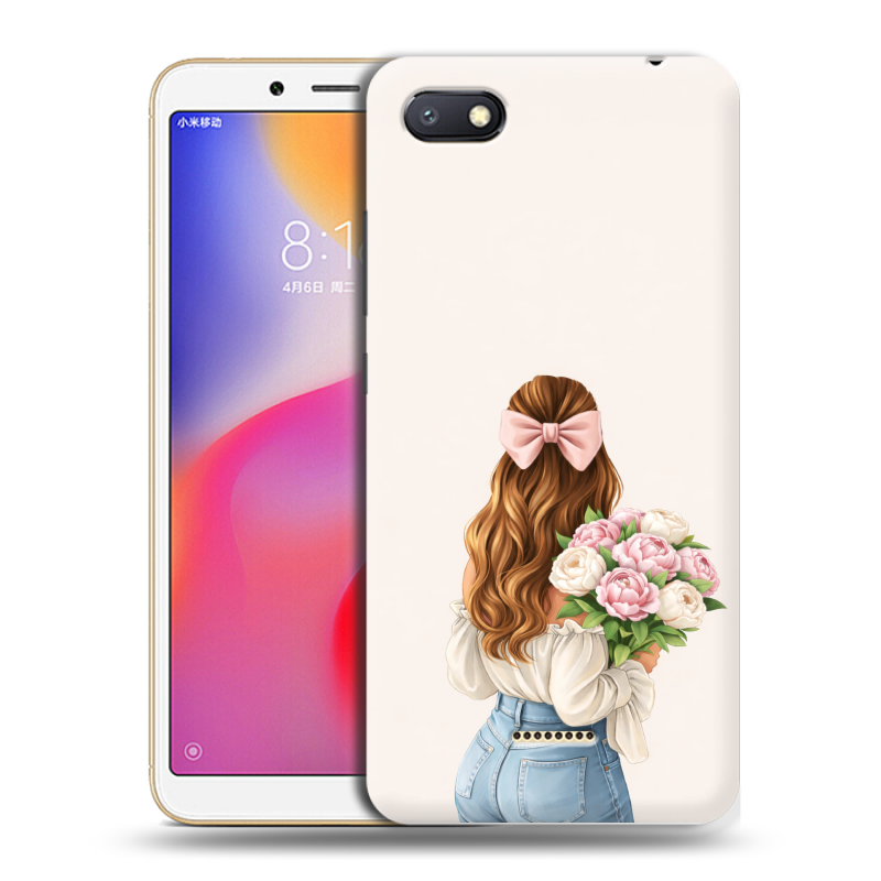 Силиконовый противоударный чехол на Xiaomi RedMi 6A с принтом женский Силиконовый противоударный чехол на Xiaomi RedMi 6A с принтом женский