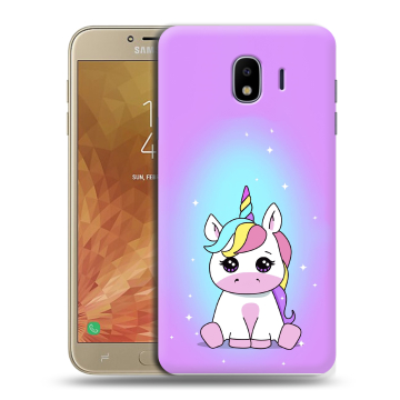 Пластиковый чехол на Samsung Galaxy J4 с принтом Единорог Пластиковый чехол на Samsung Galaxy J4 с принтом Единорог