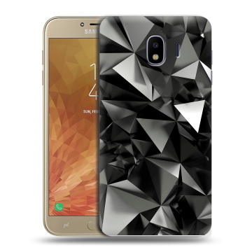 Пластиковый чехол на Samsung Galaxy J4 с принтом Черные кристаллы Пластиковый чехол на Samsung Galaxy J4 с принтом Черные кристаллы
