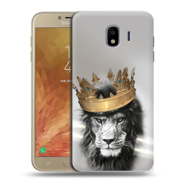 Пластиковый чехол на Samsung Galaxy J4 с принтом Лев с короной Пластиковый чехол на Samsung Galaxy J4 с принтом Лев с короной