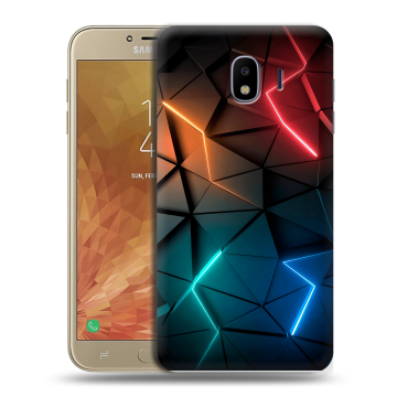 Пластиковый чехол на Samsung Galaxy J4 с принтом Абстракция неон Пластиковый чехол на Samsung Galaxy J4 с принтом Абстракция неон
