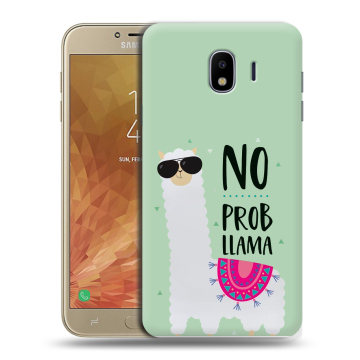 Пластиковый чехол на Samsung Galaxy J4 с принтом Лама Пластиковый чехол на Samsung Galaxy J4 с принтом Лама