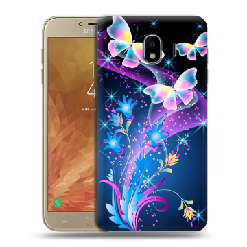 Пластиковый чехол на Samsung Galaxy J4 с принтом Бабочки Пластиковый чехол на Samsung Galaxy J4 с принтом Бабочки