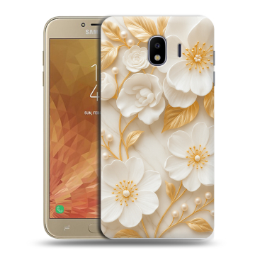 Пластиковый чехол на Samsung Galaxy J4 с принтом Цветы Пластиковый чехол на Samsung Galaxy J4 с принтом Цветы