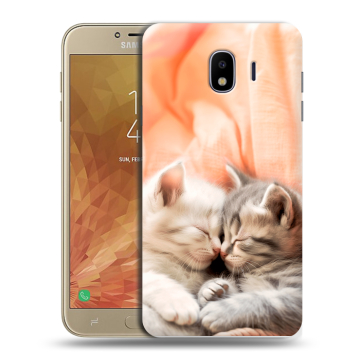 Пластиковый чехол на Samsung Galaxy J4 с принтом Котята Пластиковый чехол на Samsung Galaxy J4 с принтом Котята
