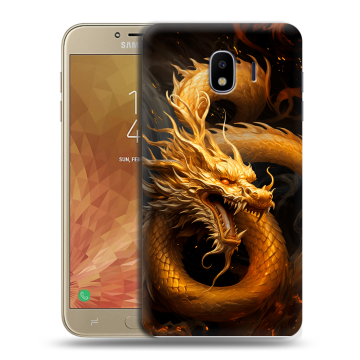 Пластиковый чехол на Samsung Galaxy J4 с принтом Золотой дракон Пластиковый чехол на Samsung Galaxy J4 с принтом Золотой дракон