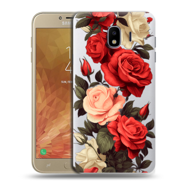 Пластиковый чехол на Samsung Galaxy J4 с принтом Розы Пластиковый чехол на Samsung Galaxy J4 с принтом Розы