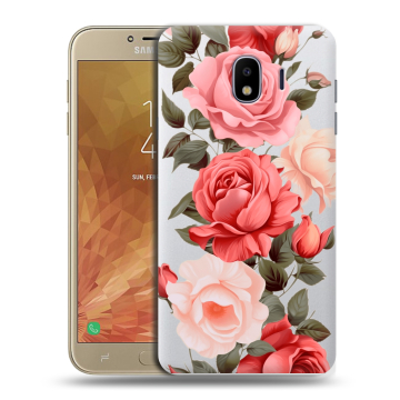 Пластиковый чехол на Samsung Galaxy J4 с принтом Розы Пластиковый чехол на Samsung Galaxy J4 с принтом Розы