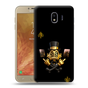 Пластиковый чехол на Samsung Galaxy J4 с принтом Золотой скрудж макдак