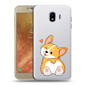 Пластиковый чехол на Samsung Galaxy J4 с принтом Корги Пластиковый чехол на Samsung Galaxy J4 с принтом Корги