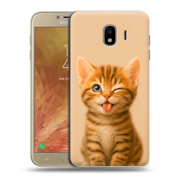 Пластиковый чехол на Samsung Galaxy J4 с принтом котенок Пластиковый чехол на Samsung Galaxy J4 с принтом котенок