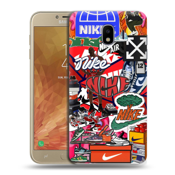 Пластиковый чехол на Samsung Galaxy J4 с принтом Найк Nike яркий Пластиковый чехол на Samsung Galaxy J4 с принтом Найк Nike яркий
