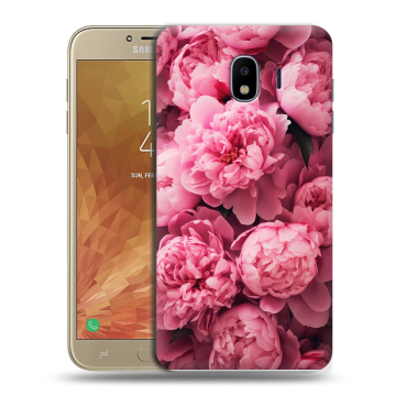 Пластиковый чехол на Samsung Galaxy J4 с принтом цветы пионы Пластиковый чехол на Samsung Galaxy J4 с принтом цветы пионы