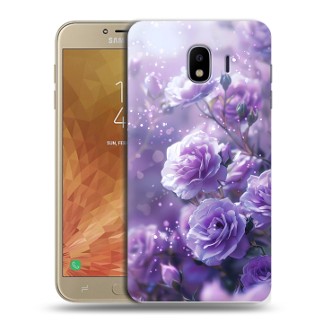 Пластиковый чехол на Samsung Galaxy J4 с принтом Розы цветы Пластиковый чехол на Samsung Galaxy J4 с принтом Розы цветы