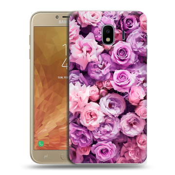 Пластиковый чехол на Samsung Galaxy J4 с принтом лавандовые розы Пластиковый чехол на Samsung Galaxy J4 с принтом лавандовые розы