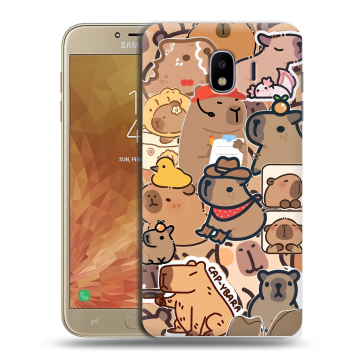 Пластиковый чехол на Samsung Galaxy J4 с принтом капибара Пластиковый чехол на Samsung Galaxy J4 с принтом капибара