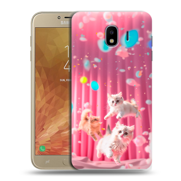 Пластиковый чехол на Samsung Galaxy J4 с принтом милые котики Пластиковый чехол на Samsung Galaxy J4 с принтом милые котики