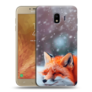 Пластиковый чехол на Samsung Galaxy J4 с принтом лиса Пластиковый чехол на Samsung Galaxy J4 с принтом лиса