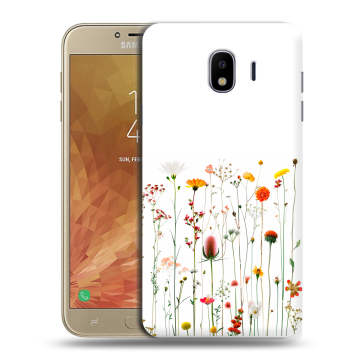 Пластиковый чехол на Samsung Galaxy J4 с принтом цветы Пластиковый чехол на Samsung Galaxy J4 с принтом цветы