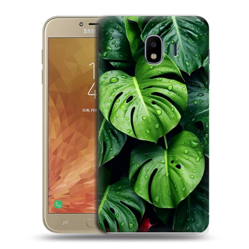 Пластиковый чехол на Samsung Galaxy J4 с принтом Листья Пластиковый чехол на Samsung Galaxy J4 с принтом Листья