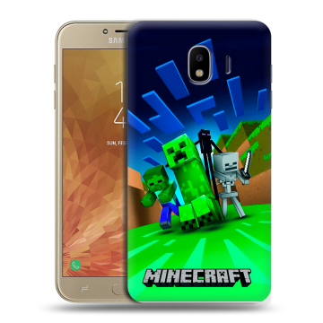 Пластиковый чехол на Samsung Galaxy J4 с принтом Майнкрафт Пластиковый чехол на Samsung Galaxy J4 с принтом Майнкрафт