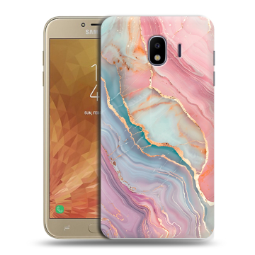 Пластиковый чехол на Samsung Galaxy J4 с принтом розовый мрамор Пластиковый чехол на Samsung Galaxy J4 с принтом розовый мрамор