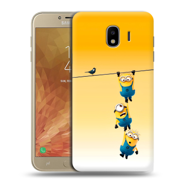 Пластиковый чехол на Samsung Galaxy J4 с принтом Миньоны Пластиковый чехол на Samsung Galaxy J4 с принтом Миньоны