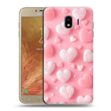 Пластиковый чехол на Samsung Galaxy J4 с принтом Сердечки Пластиковый чехол на Samsung Galaxy J4 с принтом Сердечки
