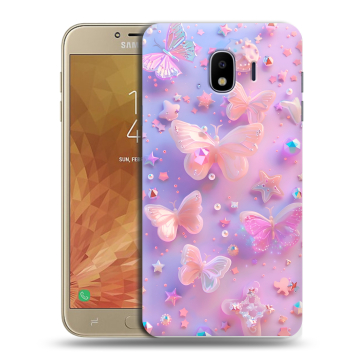 Пластиковый чехол на Samsung Galaxy J4 с принтом Бабочки